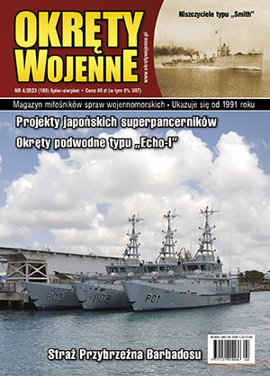 Okręty Wojenne nr 180 : Prezentujemy w nim wszelkie tematy związane z historią okrętów, wojen morskich, artylerii nadbrzeżnej i lotnictwa morskiego