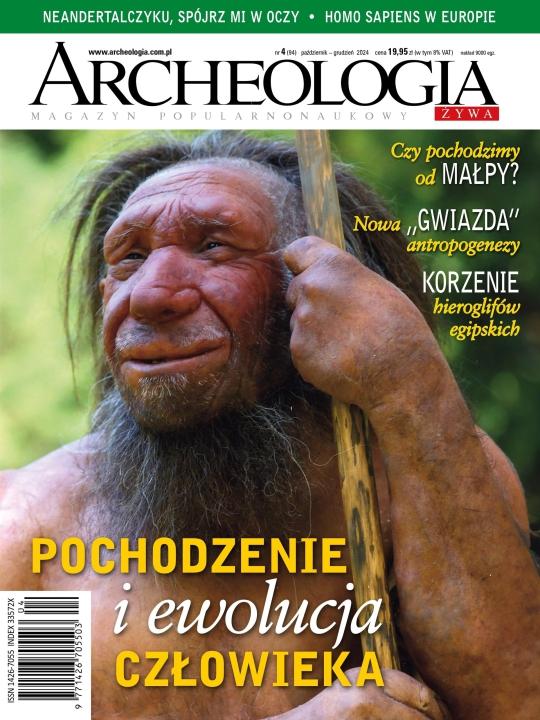 Archeologia Żywa 4/2024 Odkryj fascynujące tajemnice ewolucji człowieka w najnowszym numerze „Archeologii Żywej”. W numerze znajdziesz odpowiedzi na pytanie, czy człowiek rzeczywiście pochodzi od małpy, a także poznasz najnowsze odkrycia dotyczące Homo naledi