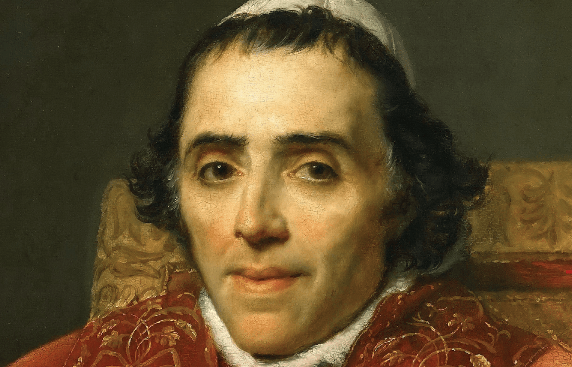 Pius VII : Barnaba Chiaramonti (1742–1823) – benedyktyński mnich, biskup Tivoli i Imoli, kardynał, w roku 1800 zostaje niespodziewanie wyniesiony na Stolicę Piotrową. Jego pontyfikat był naznaczony starciem z porewolucyjną Francją.